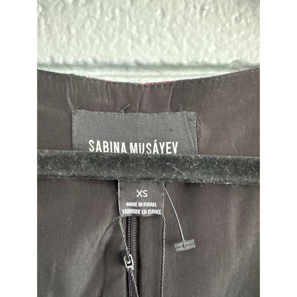 NWT Women Sabina Musayev Clematis Jacquard Mini Dress in Black Metallic size XS - Picture 4 of 4